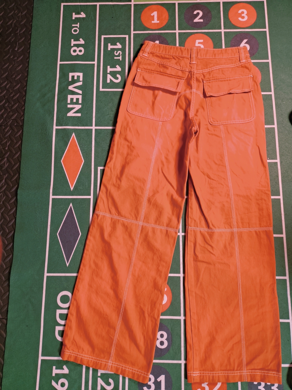 Forever 21 Orange Straight Leg Cargo Pants Utility Y2K Women’s Size M - Picture 4 of 12